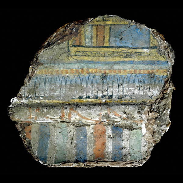 Painted plaster from the exterior of a house