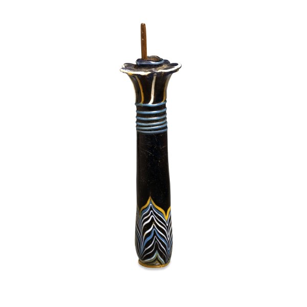 Glass kohl tube in the form of a palm column