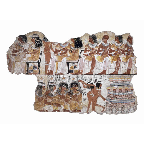 Banquet scene: fragment of wall painting from the tomb of Nebamun (no. 3)