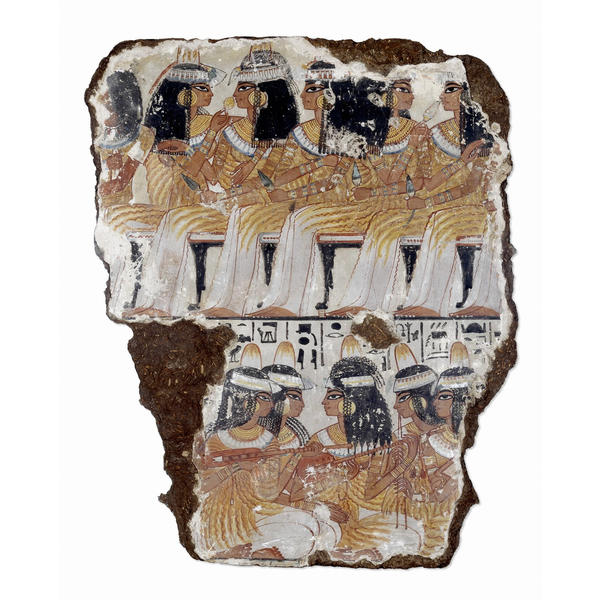 Banquet scene: fragment of wall painting from the tomb of Nebamun (no. 4)