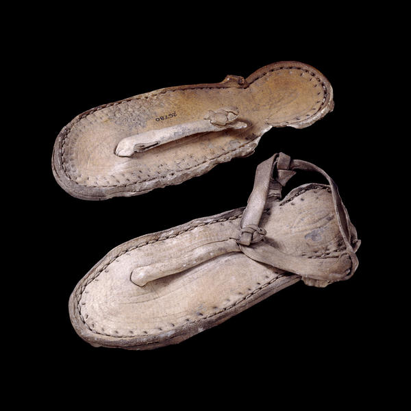 Pair of child's leather sandals